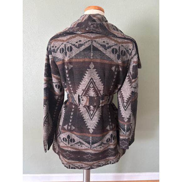 Coldwater Creek Women's Size Small Aztec Southwestern Fleece Belted Coat Jacket - Picture 14 of 14